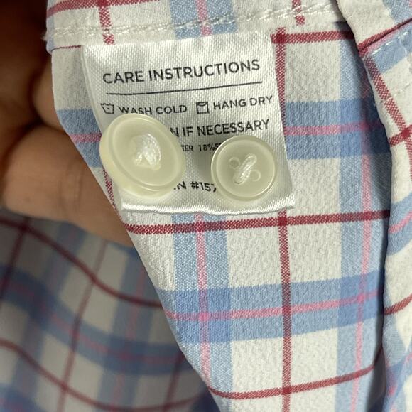 Mizzen Main Leeward Shirt Mens XL Plaid Trim Fit Button Up Performance Career - Picture 5 of 13